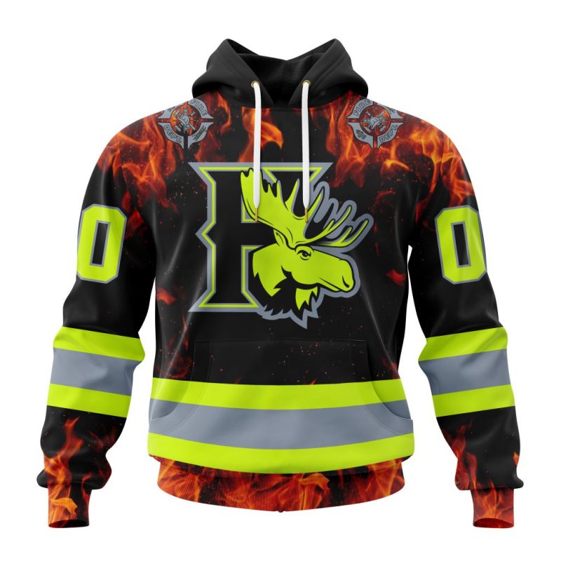 QMJHL Halifax Mooseheads Design Honoring Firefighters Unisex Hoodie