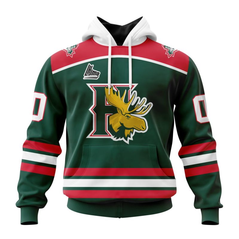 QMJHL Halifax Mooseheads Personalized Green Kits Unisex Hoodie