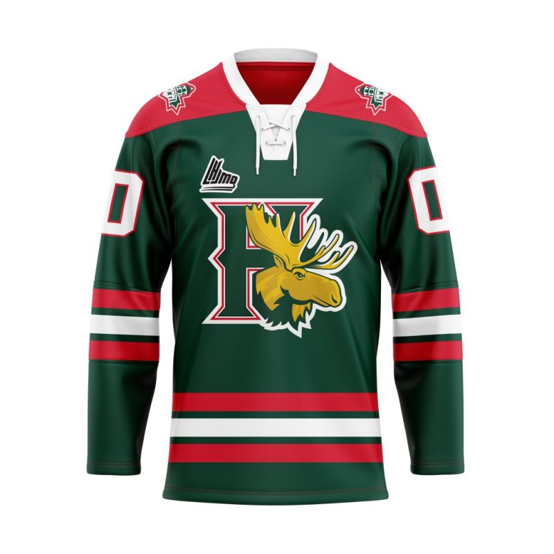 QMJHL Halifax Mooseheads Personalized Green Lace Hockey Jersey