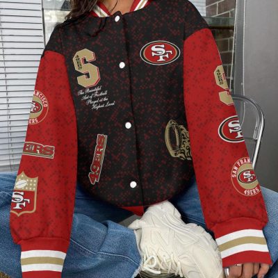 San Francisco 49ers National Football League Varsity Jacket Baseball Button Jacket BJA1582