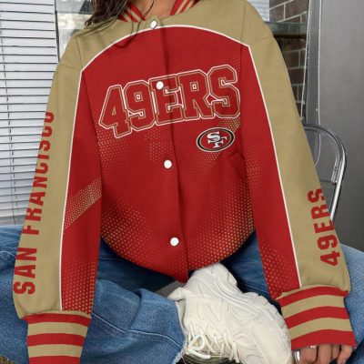 San Francisco 49ers National Football League Varsity Jacket Baseball Button Jacket BJA1584