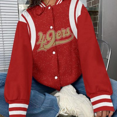 San Francisco 49ers National Football League Varsity Jacket Baseball Button Jacket BJA1585