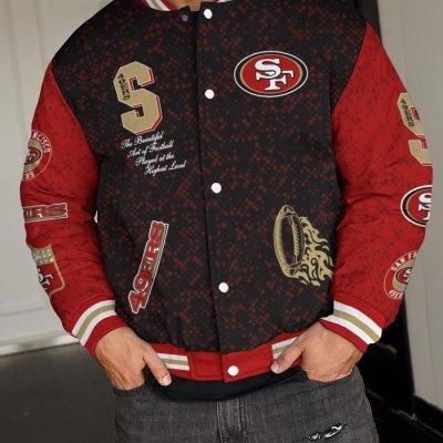 San Francisco 49ers National Football League Varsity Jacket Baseball Button Jacket BJA1586