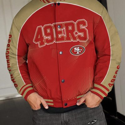 San Francisco 49ers National Football League Varsity Jacket Baseball Button Jacket BJA1588