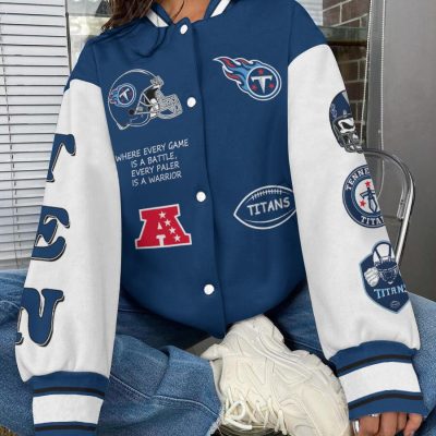 Tennessee Titans National Football League Varsity Jacket Baseball Button Jacket BJA1654