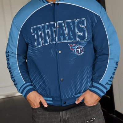 Tennessee Titans National Football League Varsity Jacket Baseball Button Jacket BJA1657