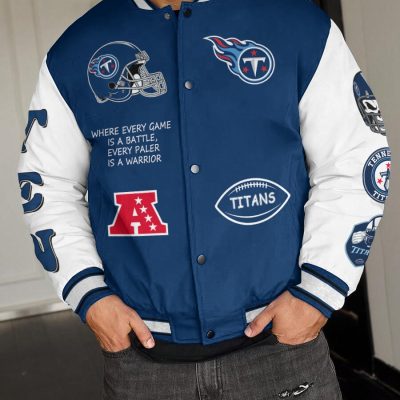 Tennessee Titans National Football League Varsity Jacket Baseball Button Jacket BJA1658