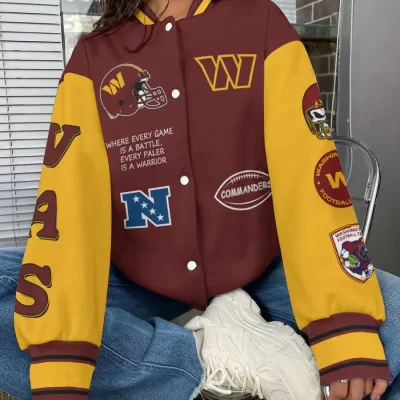 Washington Commanders National Football League Varsity Jacket Baseball Button Jacket BJA1672