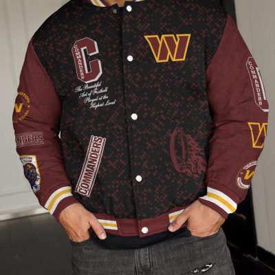 Washington Commanders National Football League Varsity Jacket Baseball Button Jacket BJA1676