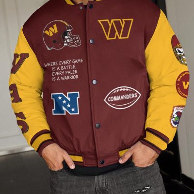 Washington Commanders National Football League Varsity Jacket Baseball Button Jacket BJA1678