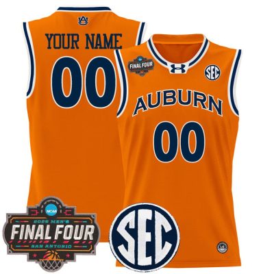 Auburn Tigers 2025 Final Four Patch Lightweight Basketball Custom Jersey - Orange