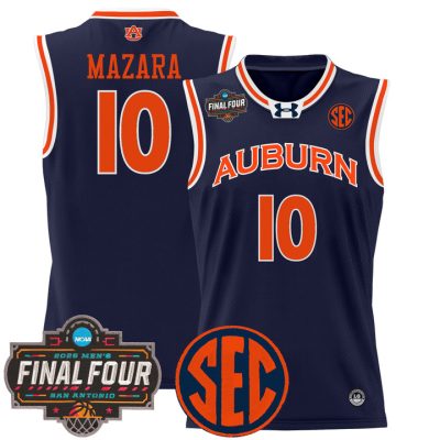 Auburn Tigers 2025 Final Four Patch Lightweight Basketball Jersey - Navy Baker-Mazara