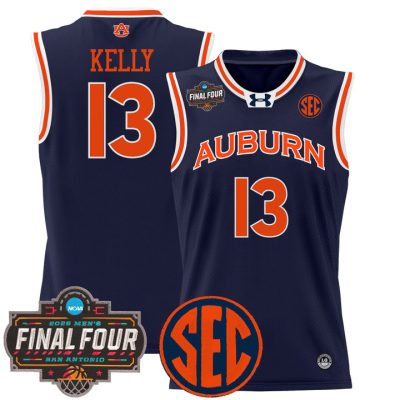 Auburn Tigers 2025 Final Four Patch Lightweight Basketball Jersey - Navy Miles Kelly