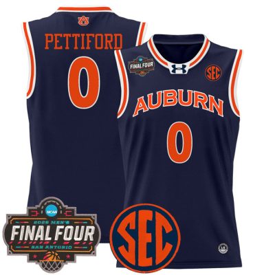 Auburn Tigers 2025 Final Four Patch Lightweight Basketball Jersey - Navy Tahaad Pettiford