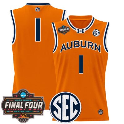 Auburn Tigers 2025 Final Four Patch Lightweight Basketball Jersey - Orange #1 Team