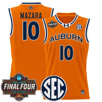 Auburn Tigers 2025 Final Four Patch Lightweight Basketball Jersey - Orange Baker-Mazara