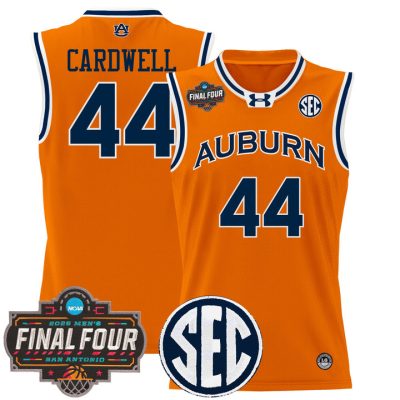 Auburn Tigers 2025 Final Four Patch Lightweight Basketball Jersey - Orange Dylan Cardwell