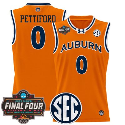 Auburn Tigers 2025 Final Four Patch Lightweight Basketball Jersey - Orange Tahaad Pettiford