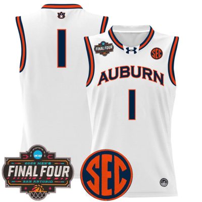 Auburn Tigers 2025 Final Four Patch Lightweight Basketball Jersey - White #1 Team