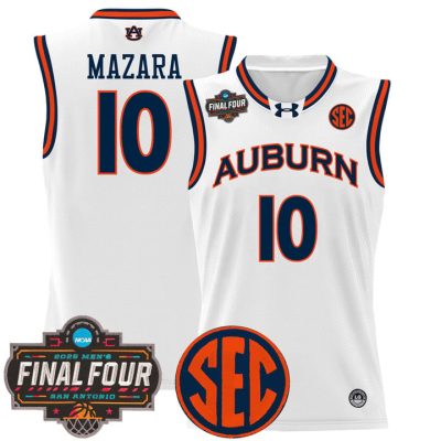 Auburn Tigers 2025 Final Four Patch Lightweight Basketball Jersey - White Baker-Mazara