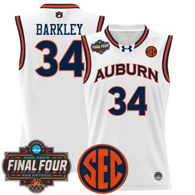 Auburn Tigers 2025 Final Four Patch Lightweight Basketball Jersey - White Charles Barkley
