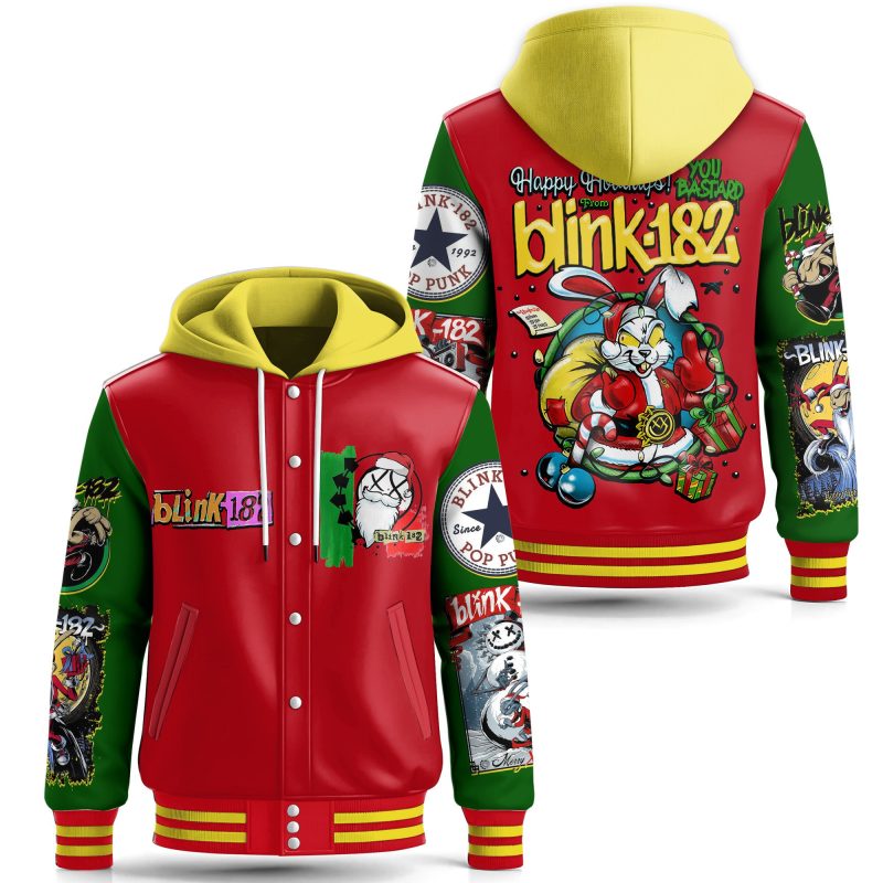 Blink 182 Music Hooded Baseball Jacket CHB1003