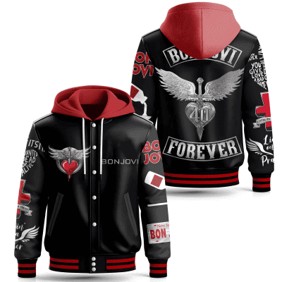 Bon Jovi Special Hooded Baseball Jacket CHB1263