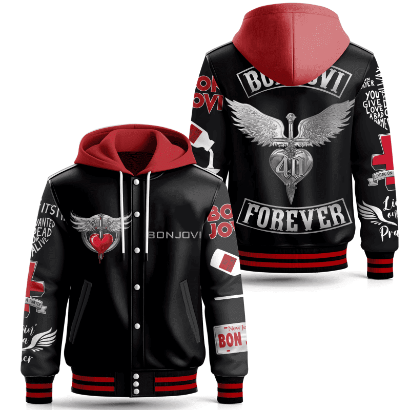 Bon Jovi Special Hooded Baseball Jacket CHB1263