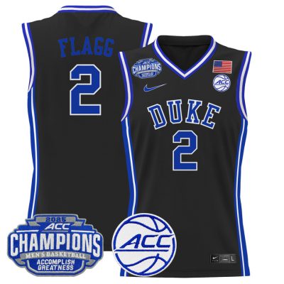 Duke Blue Devils 2025 ACC Conference Tournament Champions Basketball Jersey - Black Cooper Flagg