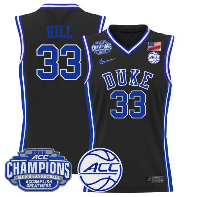 Duke Blue Devils 2025 ACC Conference Tournament Champions Basketball Jersey - Black Grant Hill