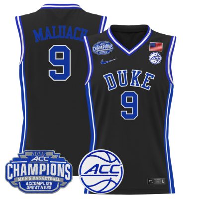 Duke Blue Devils 2025 ACC Conference Tournament Champions Basketball Jersey - Black Khaman Maluach