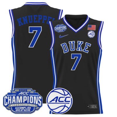 Duke Blue Devils 2025 ACC Conference Tournament Champions Basketball Jersey - Black Kon Knueppel
