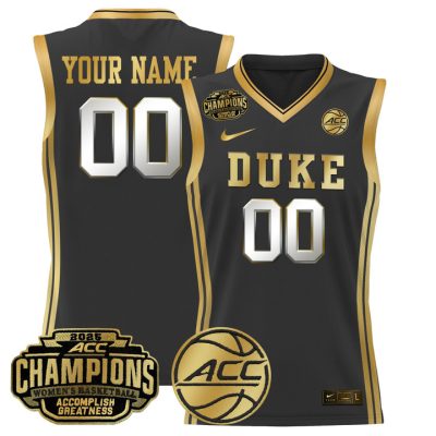 Duke Blue Devils 2025 ACC Women's Conference Tournament Champions Lightweight Basketball Custom Jersey - Black Gold