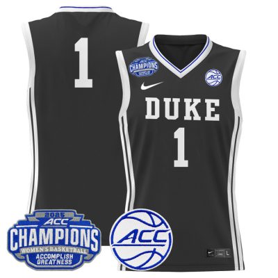 Duke Blue Devils 2025 ACC Women's Conference Tournament Champions Lightweight Basketball Jersey - Black #1 Team