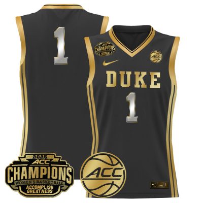 Duke Blue Devils 2025 ACC Women's Conference Tournament Champions Lightweight Basketball Jersey - Black Gold #1 Team
