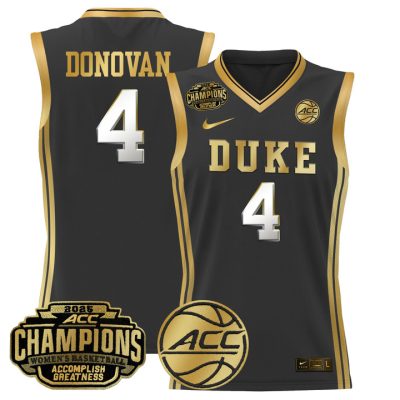 Duke Blue Devils 2025 ACC Women's Conference Tournament Champions Lightweight Basketball Jersey - Black Gold Jadyn Donovan