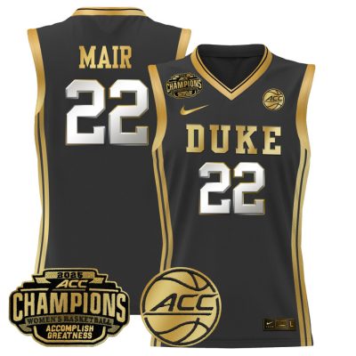 Duke Blue Devils 2025 ACC Women's Conference Tournament Champions Lightweight Basketball Jersey - Black Gold Taina Mair