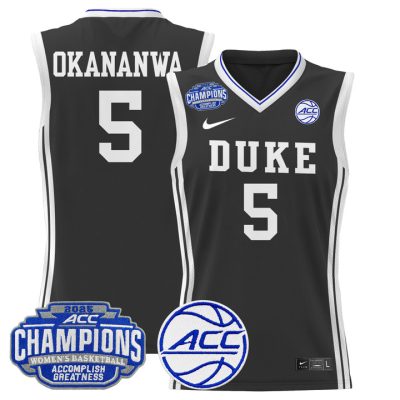 Duke Blue Devils 2025 ACC Women's Conference Tournament Champions Lightweight Basketball Jersey - Black Oluchi Okananwa