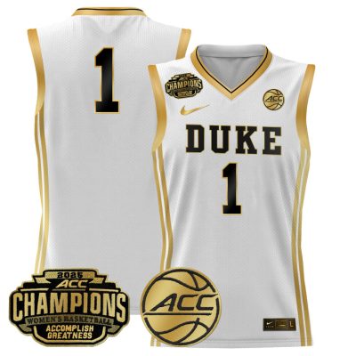 Duke Blue Devils 2025 ACC Women's Conference Tournament Champions Lightweight Basketball Jersey - White Gold #1 Team
