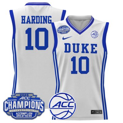 Duke Blue Devils 2025 ACC Women's Conference Tournament Champions Lightweight Basketball Jersey - White Lindsey Harding