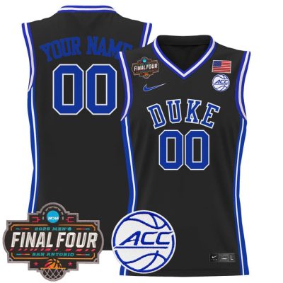 Duke Blue Devils 2025 Final Four Patch Basketball Custom Jersey - Black