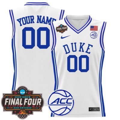 Duke Blue Devils 2025 Final Four Patch Basketball Custom Jersey - White