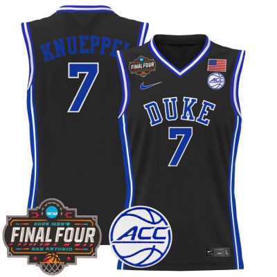 Duke Blue Devils 2025 Final Four Patch Basketball Jersey - Black Kon Knueppel