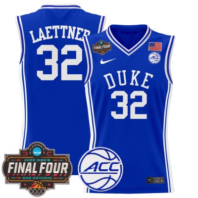 Duke Blue Devils 2025 Final Four Patch Basketball Jersey - Royal Christian Laettner