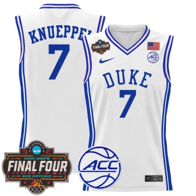 Duke Blue Devils 2025 Final Four Patch Basketball Jersey - White Kon Knueppel