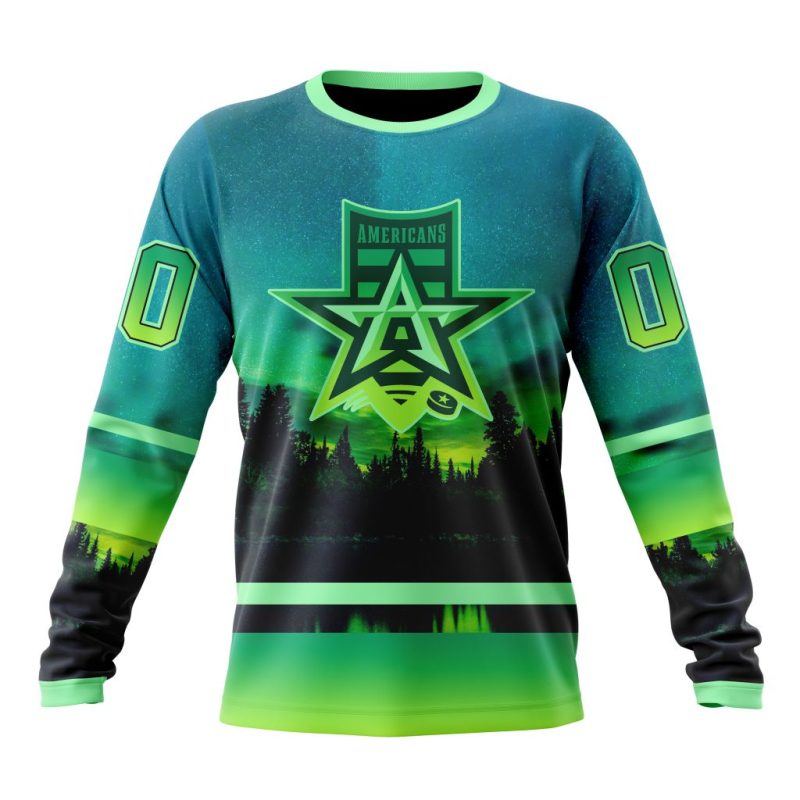 ECHL Allen Americans Design With Northern Lights Performance Long Sleeve Shirt
