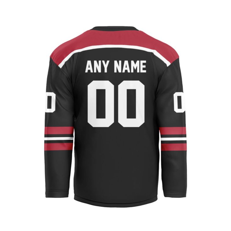 ECHL Allen Americans Personalized Black V-shaped Hockey Jersey