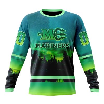 ECHL Maine Mariners Design With Northern Lights Performance Long Sleeve Shirt