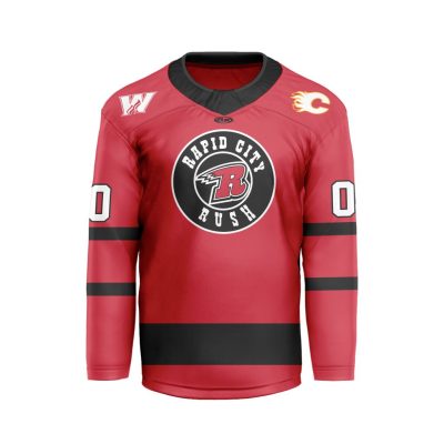 ECHL Rapid City Rush Personalized Red V-shaped Hockey Jersey