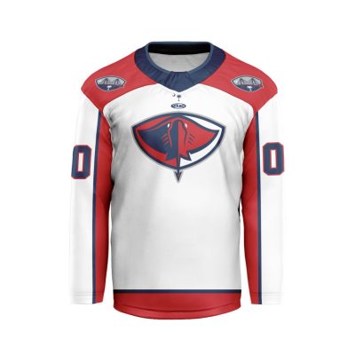 ECHL South Carolina Stingrays Personalized White V-shaped Hockey Jersey